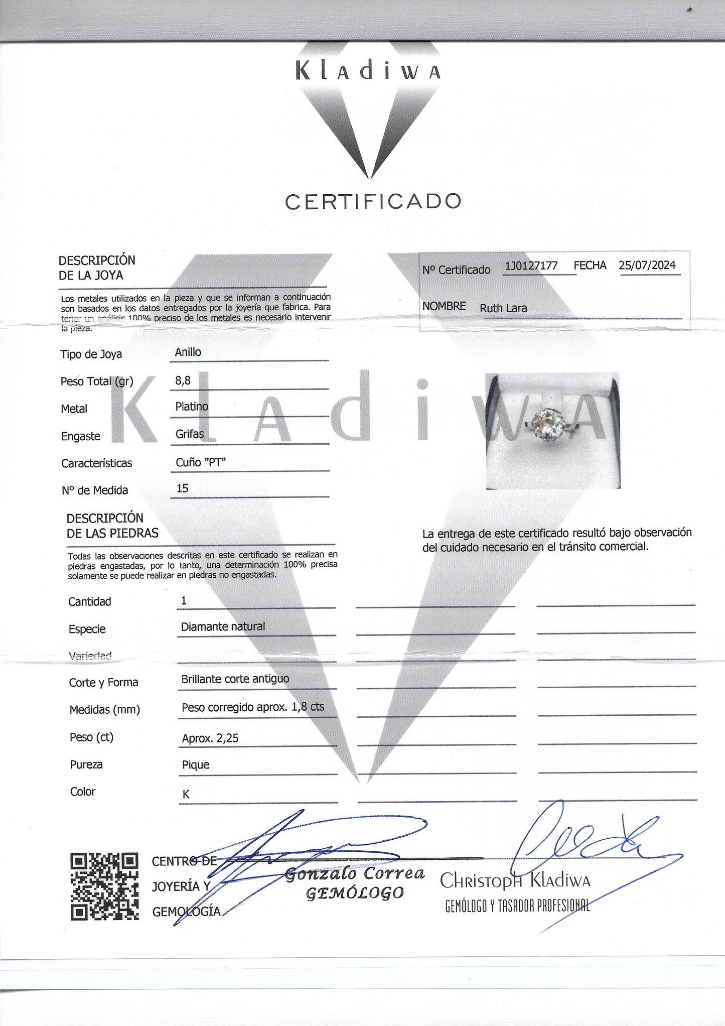 Anillo solitario