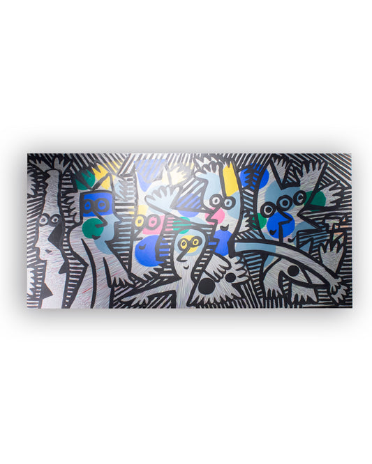 Canvas intervenido Totoy Zamudio