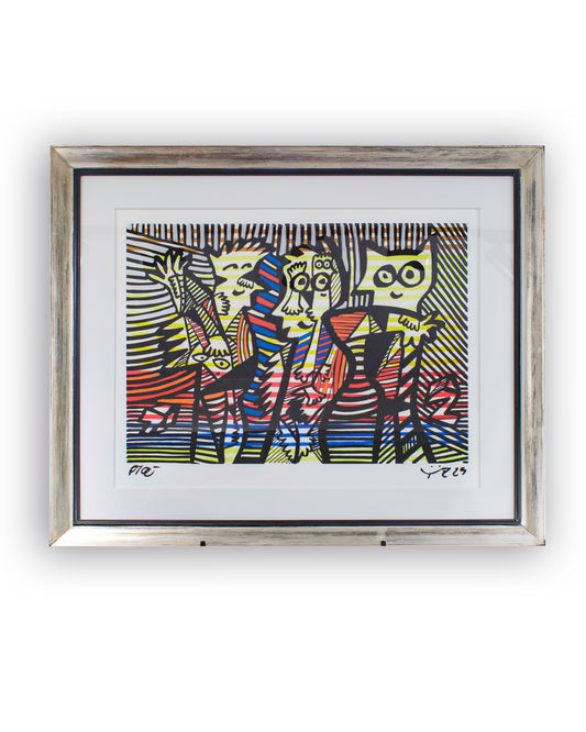 Grabado intervenido Totoy Zamudio