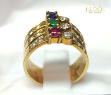 Cargar imagen en el visor de la galería, Anillo Diamantes, Rubí y Zafiro
