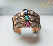 Cargar imagen en el visor de la galería, Anillo Diamantes, Rubí y Zafiro

