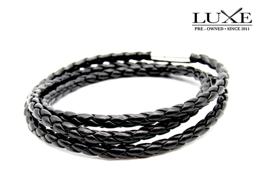 Pulsera triple cuero negro