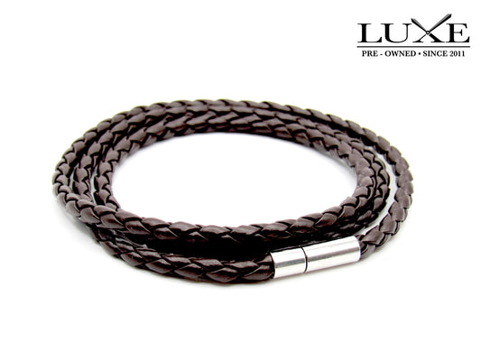 Pulsera triple cuero café