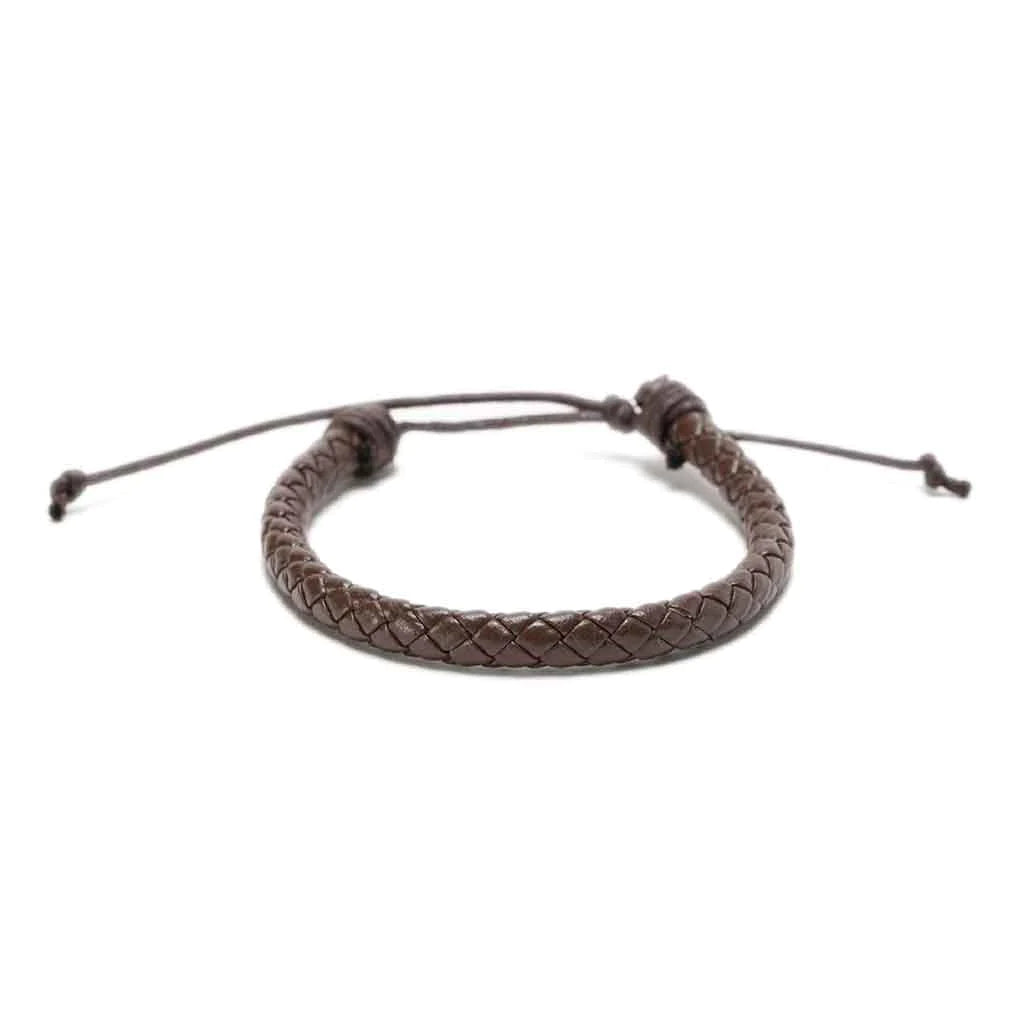 Pulsera trenzada marrón