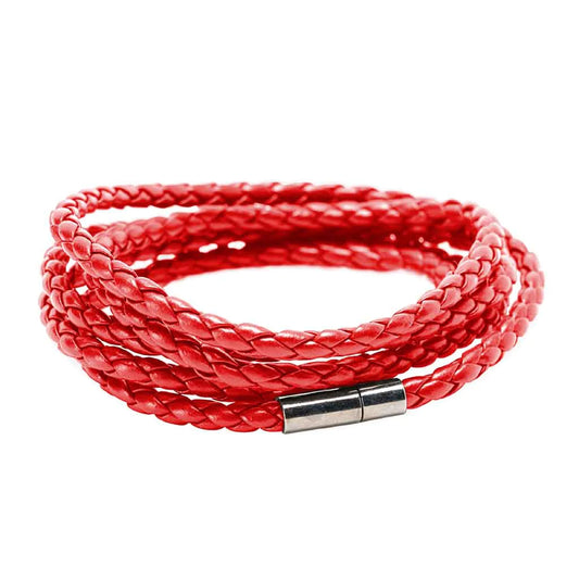 Pulsera cuero rojo energia y protección